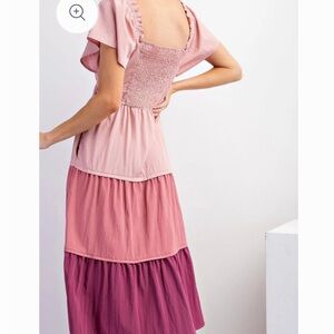 NWOT Color block poplin midi dress